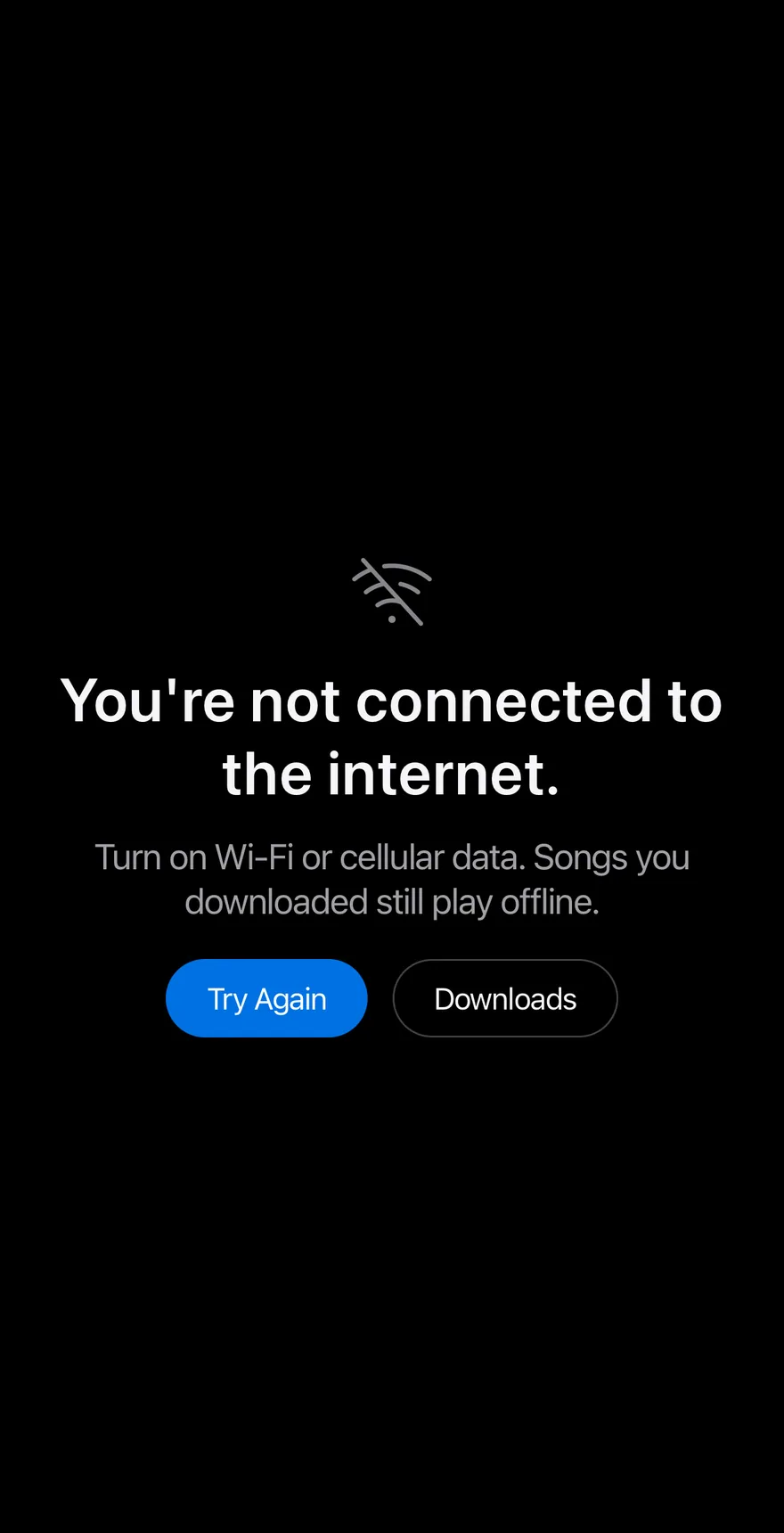 Empty Offline on iOS in dark mode