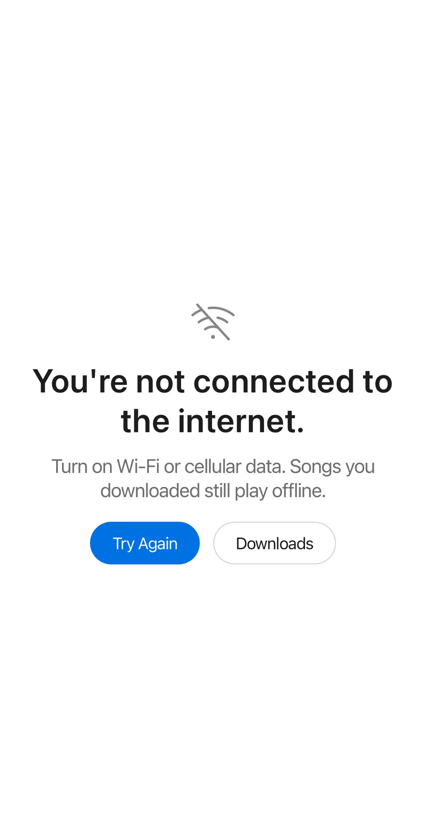 Empty Offline on iOS in light mode