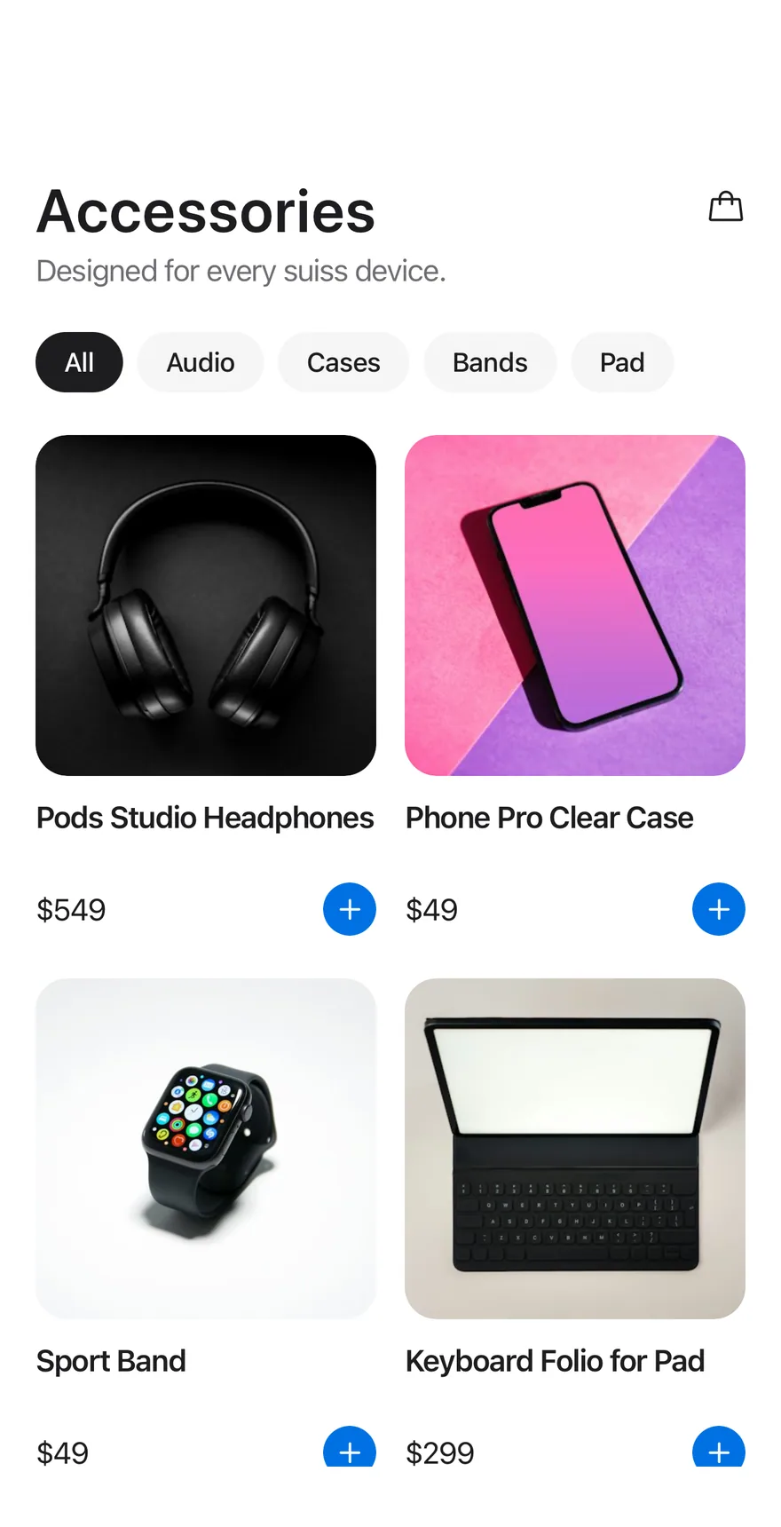 Grid Accessories on iOS in light mode