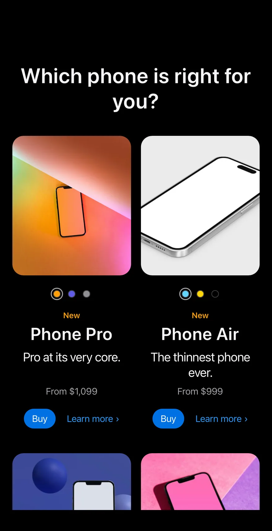 Grid Lineup on iOS in dark mode