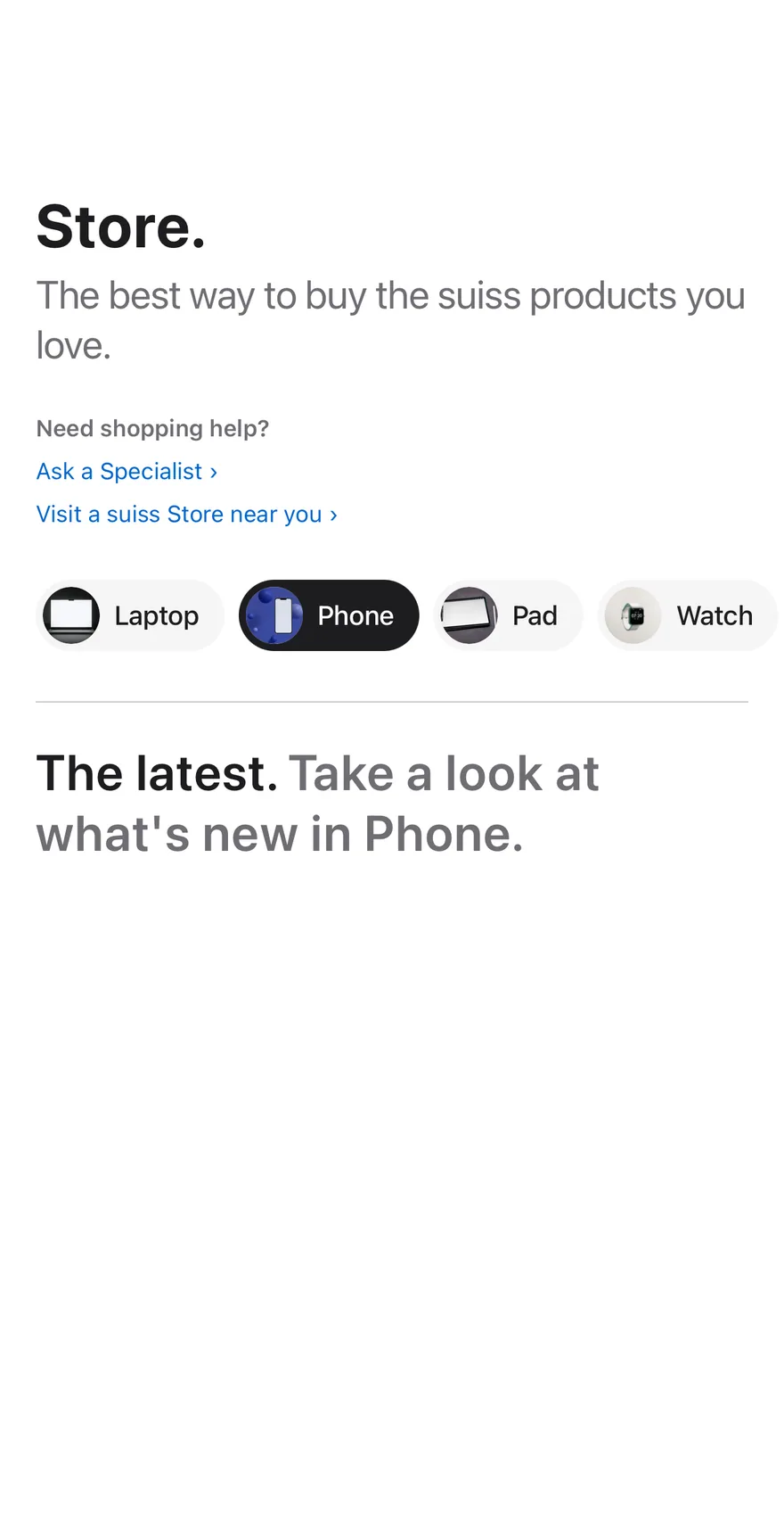 Nav Categories on iOS in light mode
