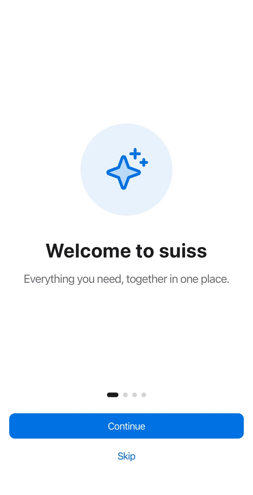 Onboarding on iOS in light mode