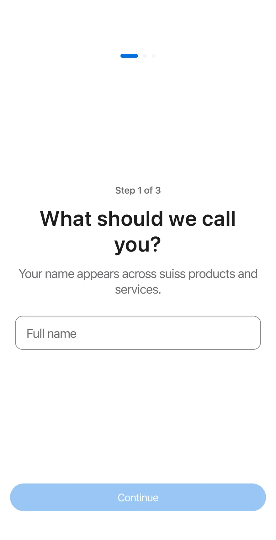 Signup Steps on iOS in light mode