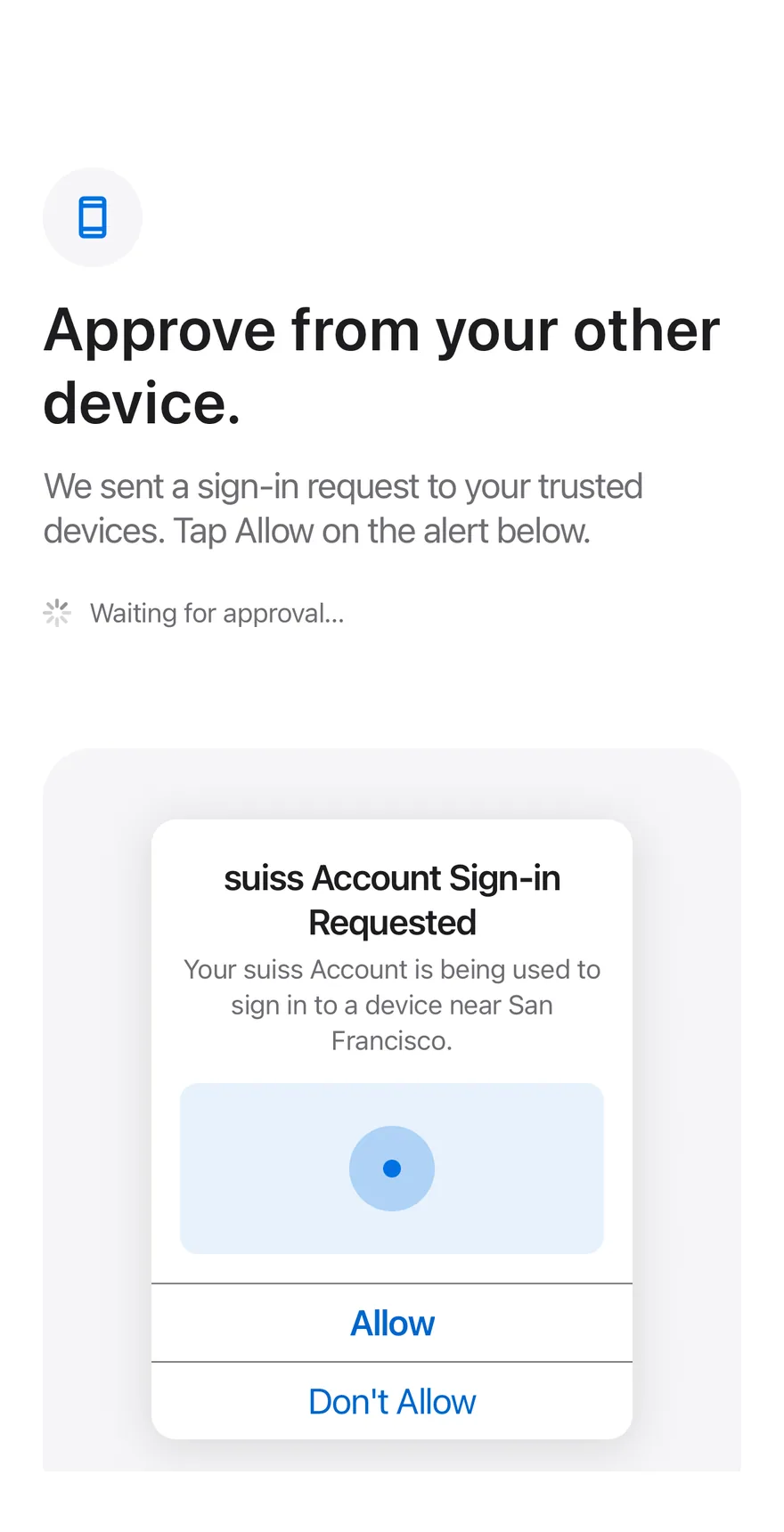 Verify Device on iOS in light mode