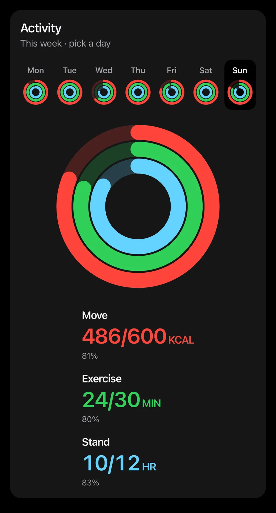 Radial (interactive) on iOS in dark mode