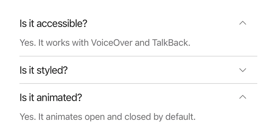 Accordion (multiple) on iOS in light mode