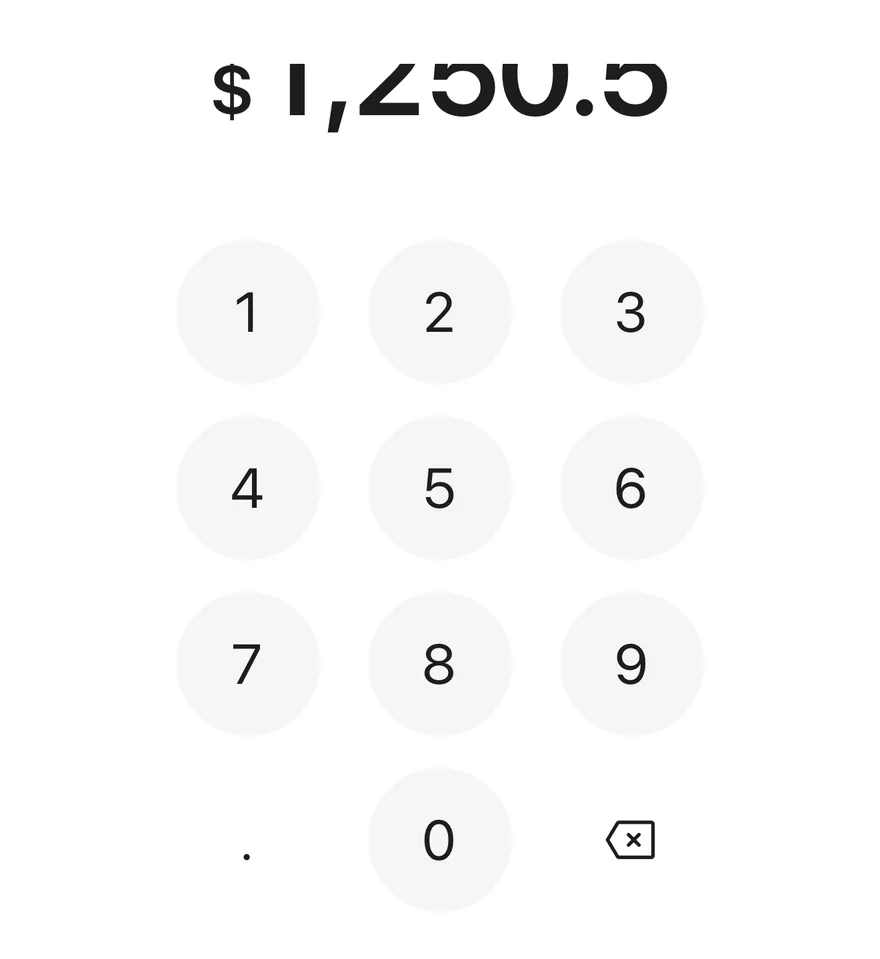 Amount Input (filled) on iOS in light mode