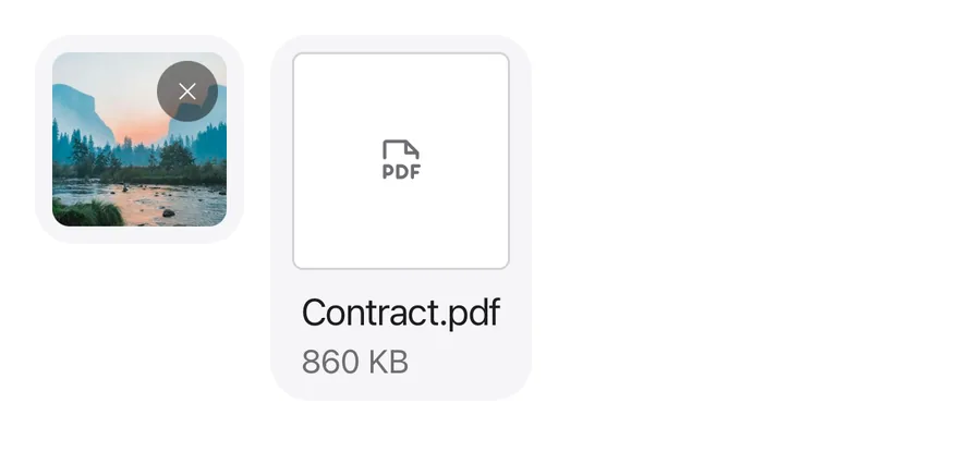 Attachment (vertical) on iOS in light mode