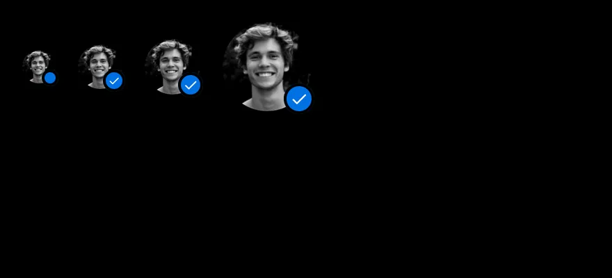 Avatar (with badge) on iOS in dark mode