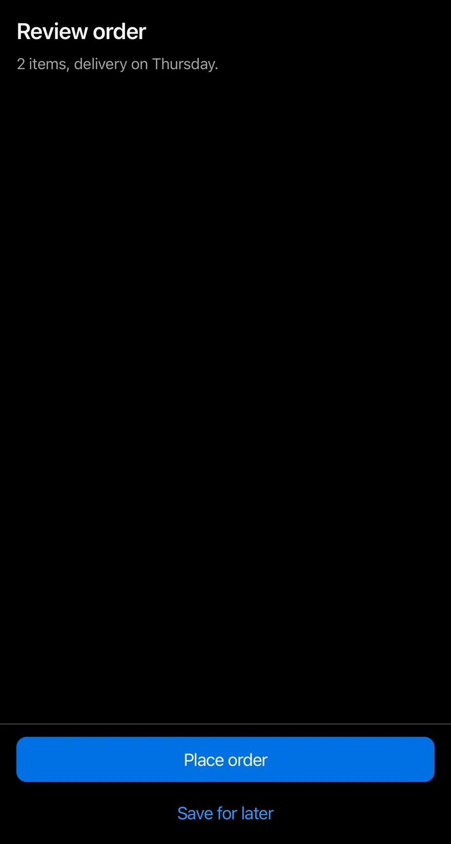 Bottom Bar (two actions) on iOS in dark mode