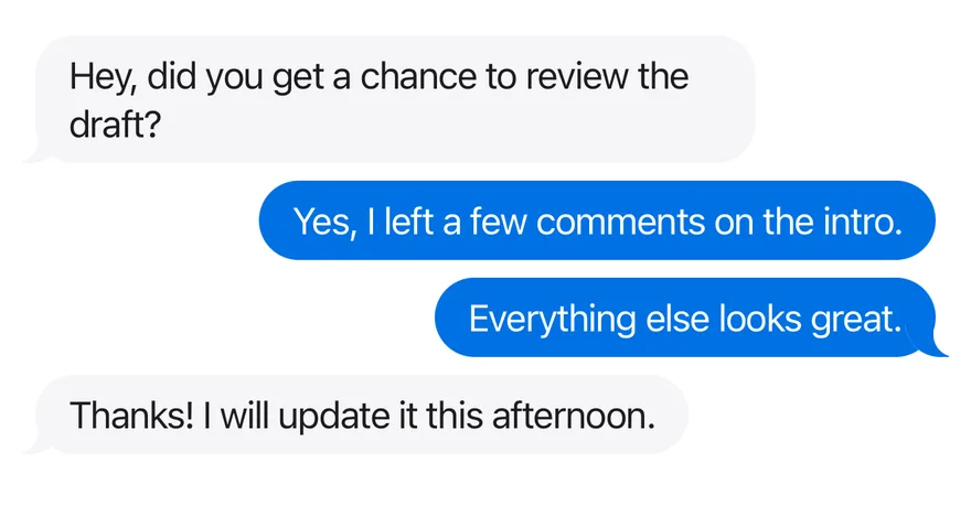 Bubble (conversation) on iOS in light mode