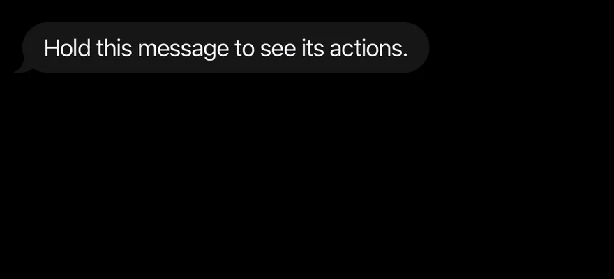 Bubble (long press actions) on iOS in dark mode