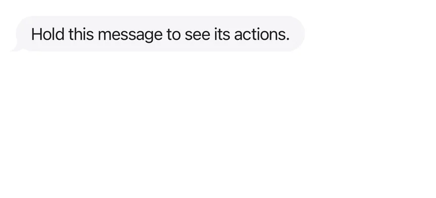 Bubble (long press actions) on iOS in light mode
