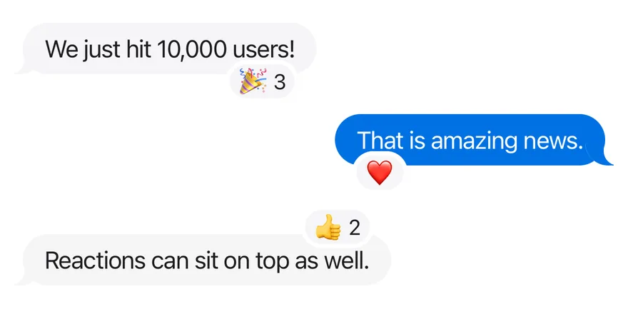Bubble (with reactions) on iOS in light mode