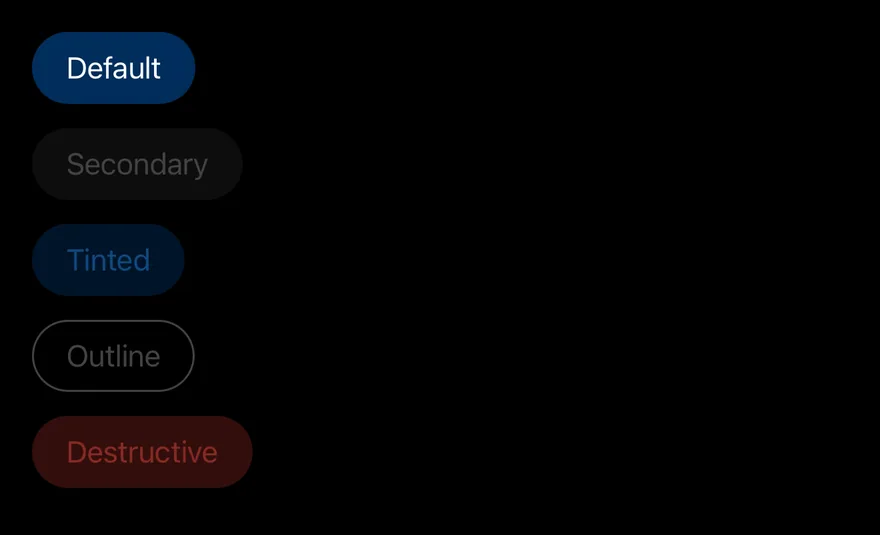 Button (disabled) on iOS in dark mode