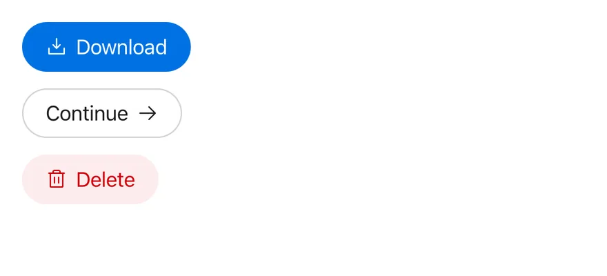 Button (with icon) on iOS in light mode