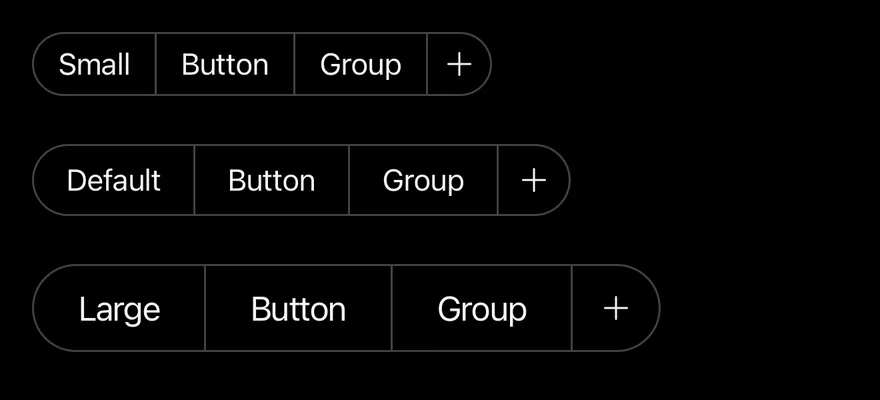 Button Group (sizes) on iOS in dark mode