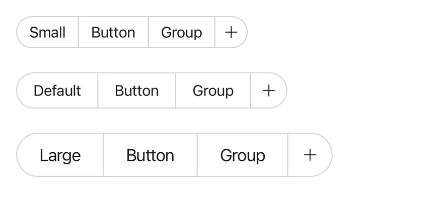 Button Group (sizes) on iOS in light mode