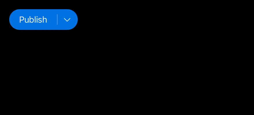 Button Group (split button) on iOS in dark mode