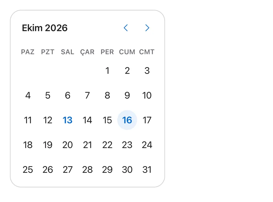 Calendar (locale) on iOS in light mode