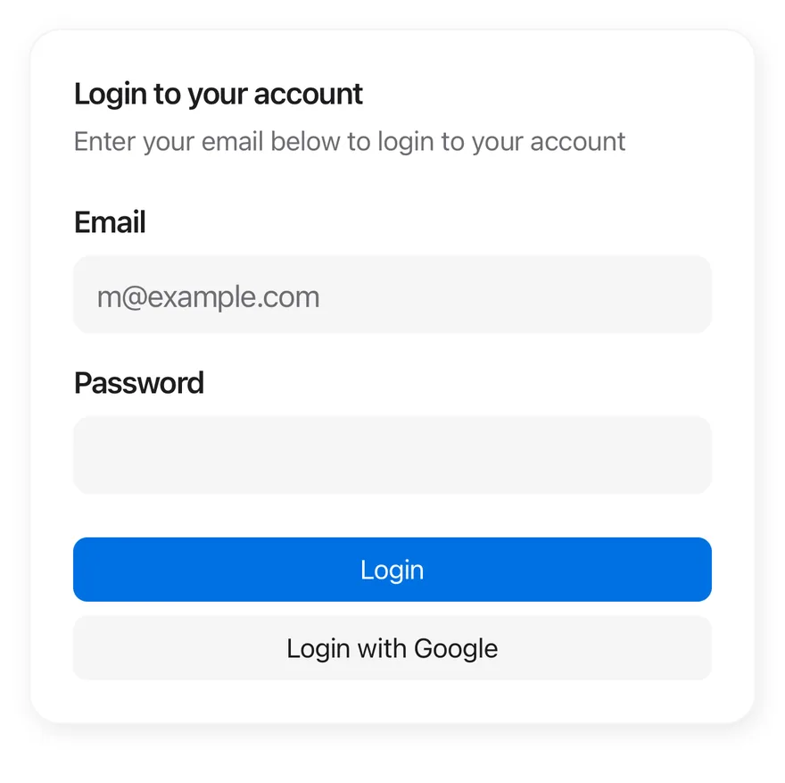 Card on iOS in light mode