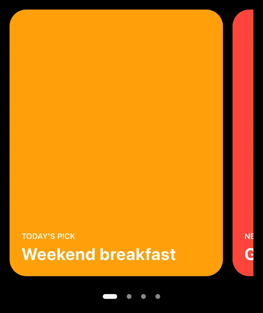 Carousel (featured) on iOS in dark mode