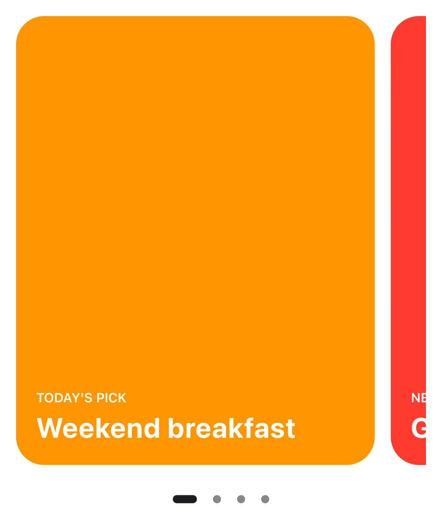 Carousel (featured) on iOS in light mode