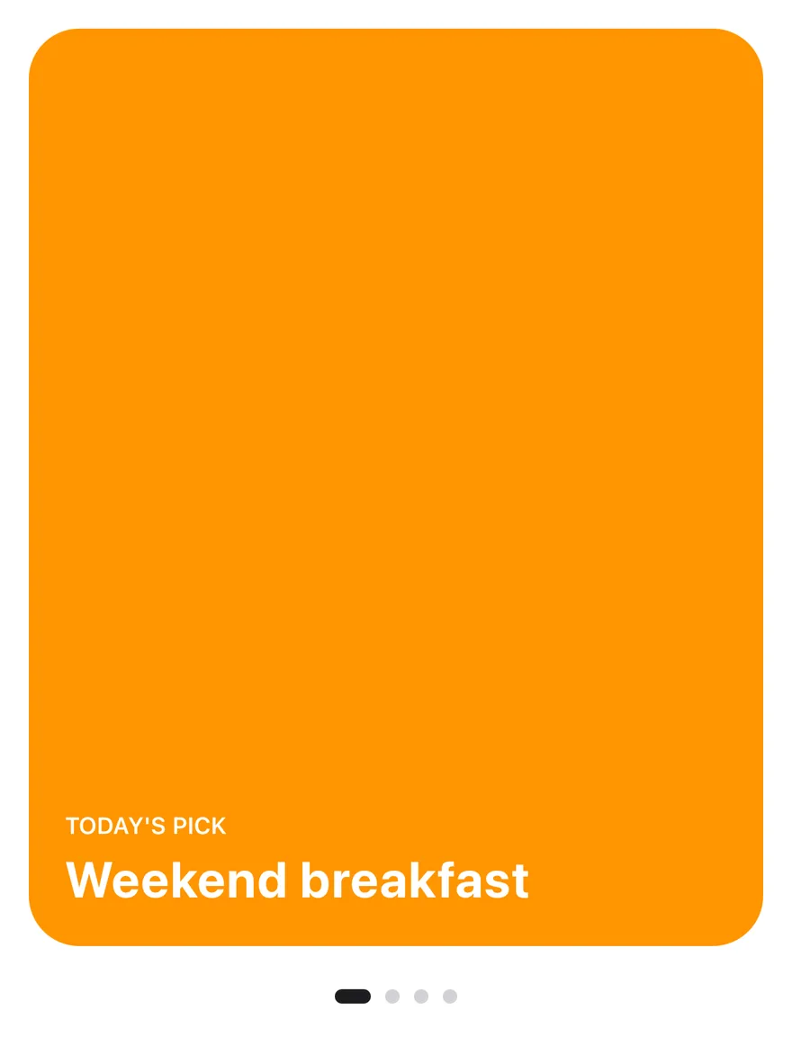 Carousel (with page indicator) on iOS in light mode