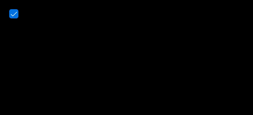 Checkbox (checked) on iOS in dark mode
