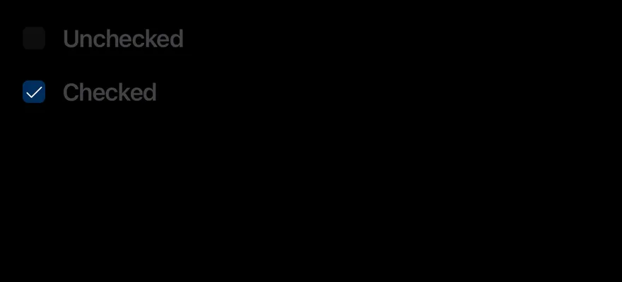 Checkbox (disabled) on iOS in dark mode