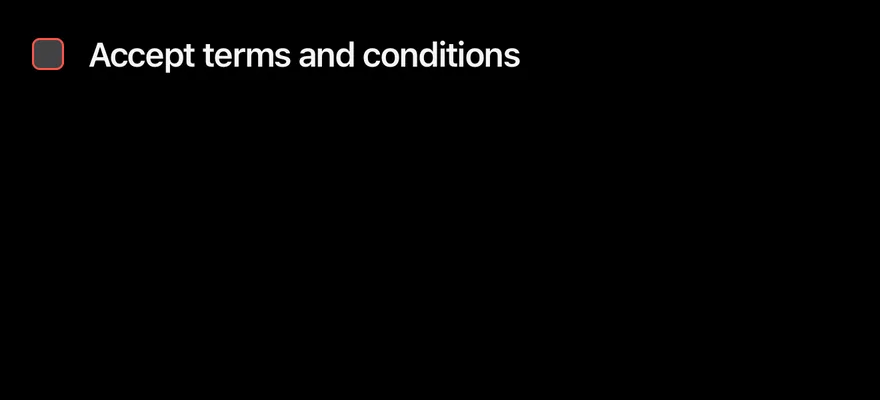 Checkbox (invalid) on iOS in dark mode