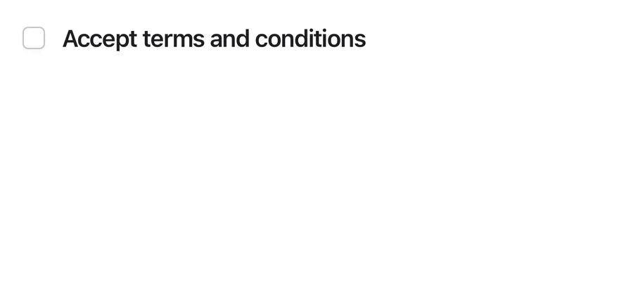 Checkbox (with label) on iOS in light mode