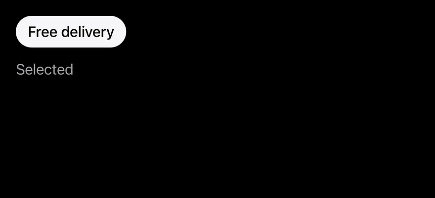 Chip (controlled) on iOS in dark mode