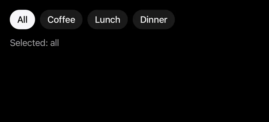 Chip (group single) on iOS in dark mode