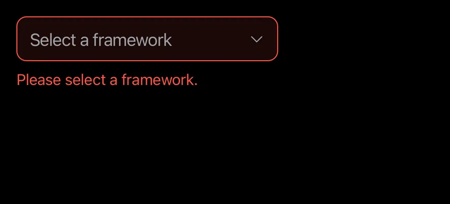 Combobox (invalid) on iOS in dark mode
