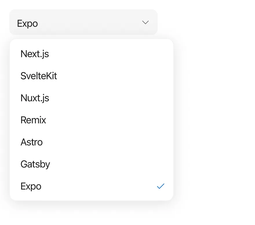 Combobox (open by default) on iOS in light mode