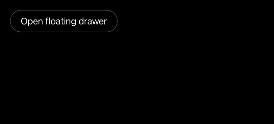 Drawer (floating) on iOS in dark mode