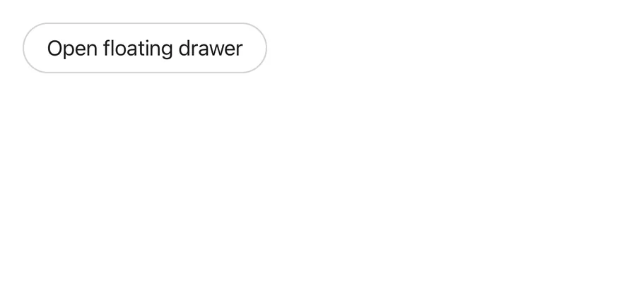 Drawer (floating) on iOS in light mode