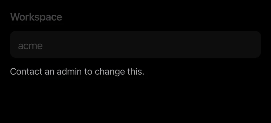 Field (disabled) on iOS in dark mode
