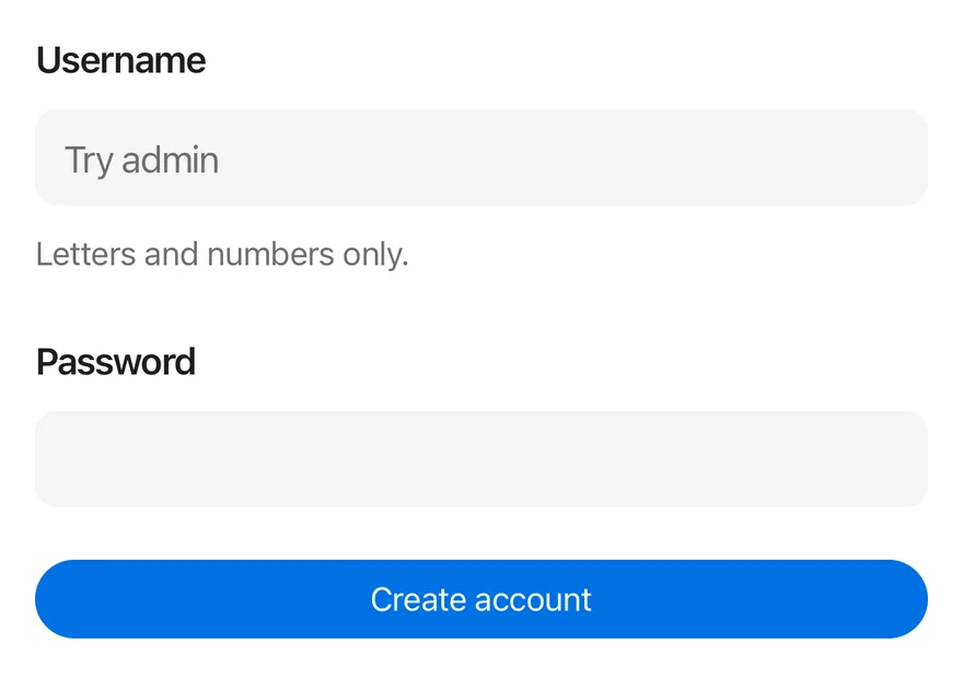 Field (form) on iOS in light mode