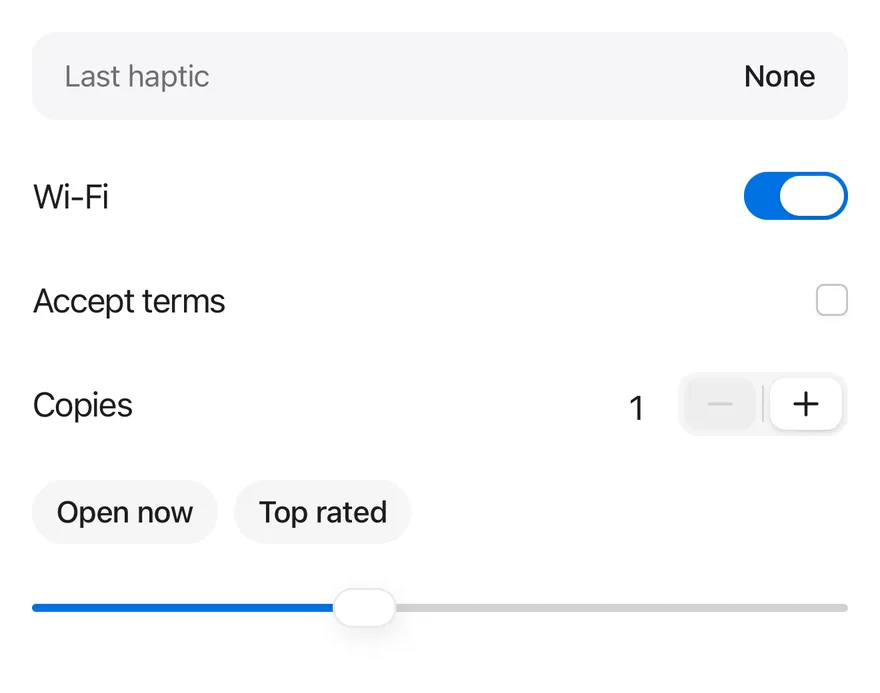 Haptics (disabled) on iOS in light mode