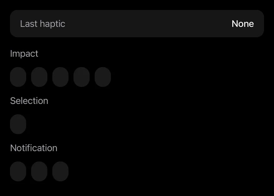 Haptics (feedback) on iOS in dark mode