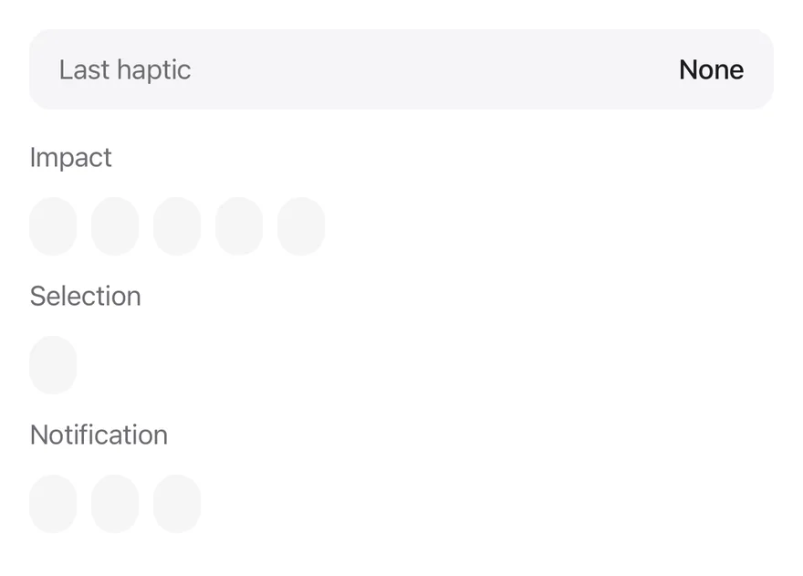 Haptics (feedback) on iOS in light mode