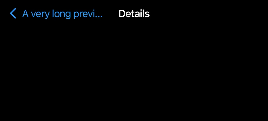 Header (back only) on iOS in dark mode