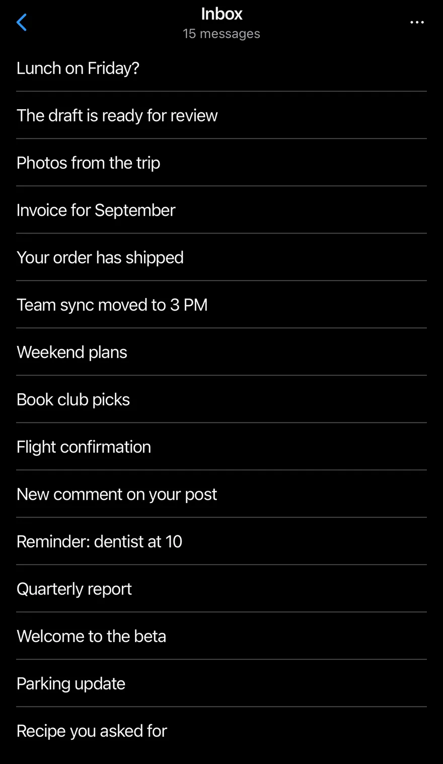 Header (compact with scroll) on iOS in dark mode