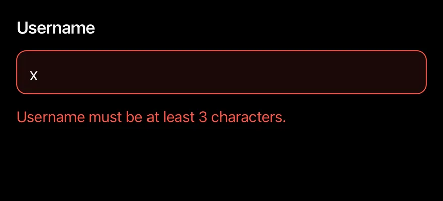 Input (invalid) on iOS in dark mode