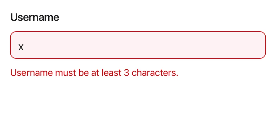 Input (invalid) on iOS in light mode