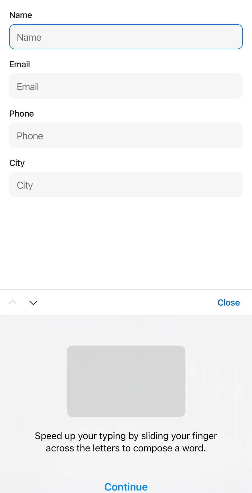 Input Accessory Bar (custom labels) on iOS in light mode