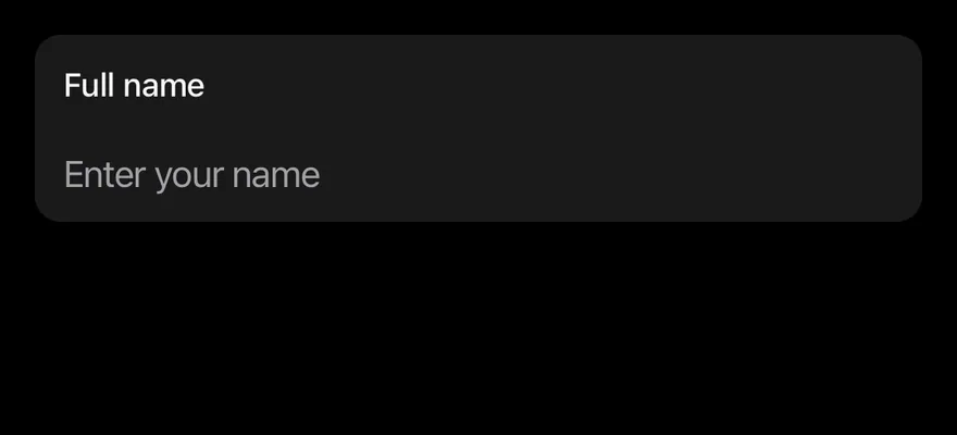 Input Group (block start) on iOS in dark mode