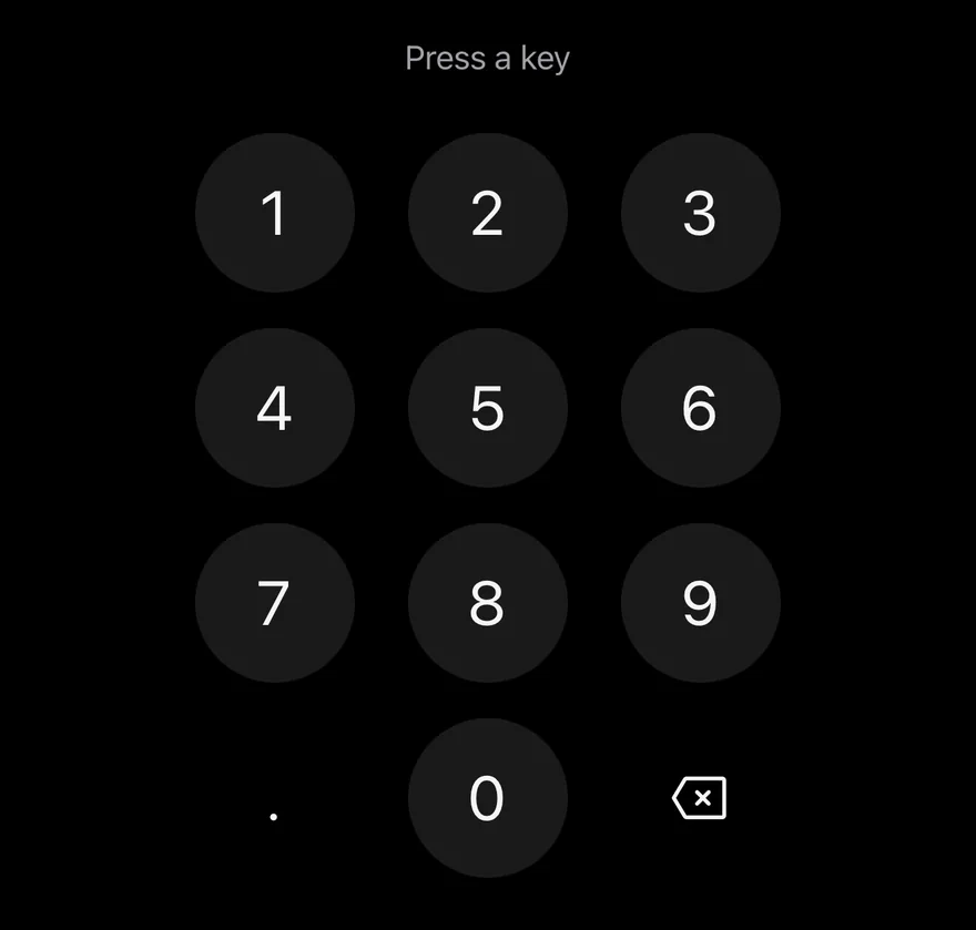Keypad (decimal) on iOS in dark mode